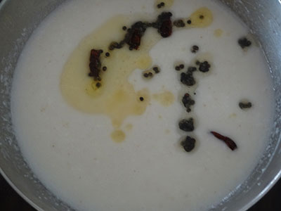 tempering kumbalakai sasive or ashgourd raita