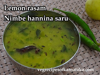 nimbe hannu saaru or lemon rasam