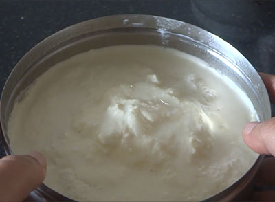 collecting cream to make butter and ghee at home