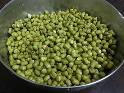 Soaked green gram to make sprouts