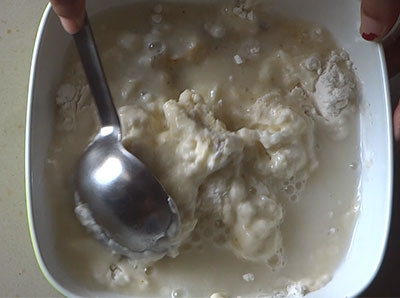 preparing batter for malpuri recipe