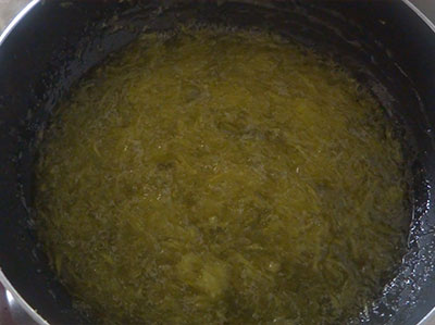 making raw mango for raw mango jam or mavinakayi gulamba