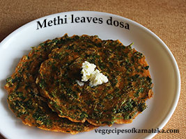 menthe soppina dose or methi leaves dosa recipe