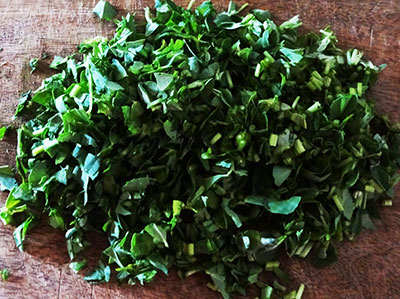 ridge gourd peels for menthe soppu dose or methi leaves dosa