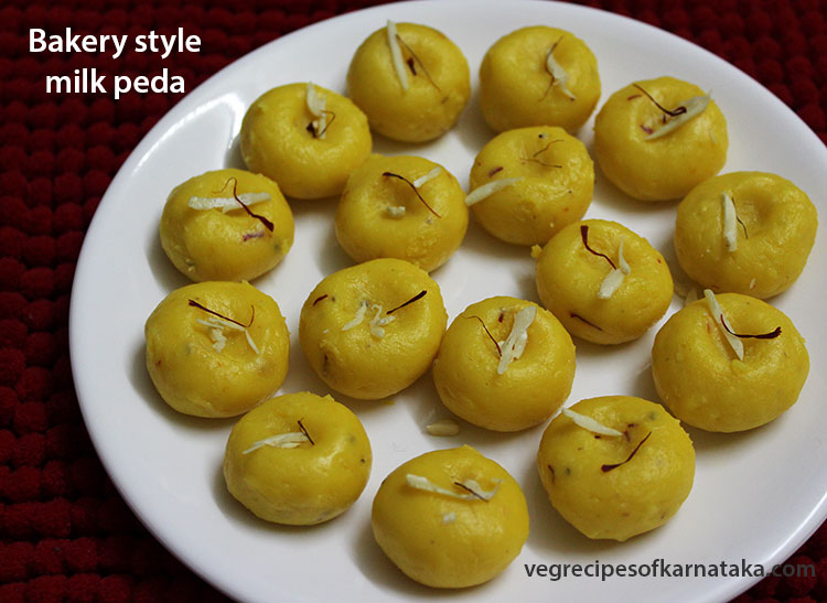 bakery style kesar milk peda recipe