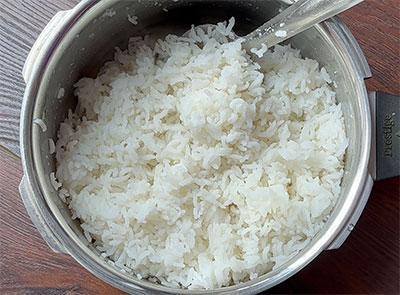 cooked rice for onion rice or eerulli rice bath recipe