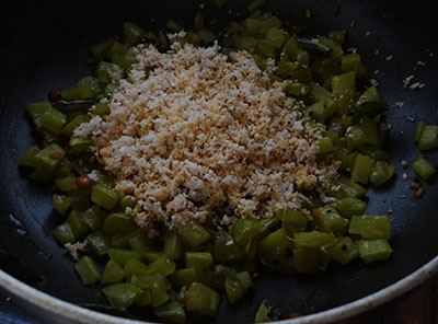 ground masala for padavalakai palya or snake gourd stir fry