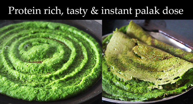 palak dosa recipe, palak dose