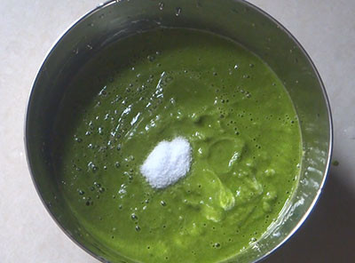 salt for palak dose or palak dosa recipe