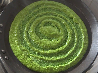 making palak dose or palak dosa recipe