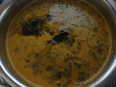 tempering palak sambar