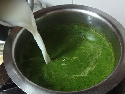 milk for palak soup