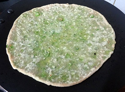 cook the green peas paratha or matar parata