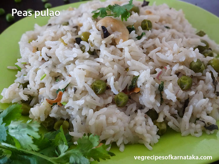 peas pulao recipe karnataka style