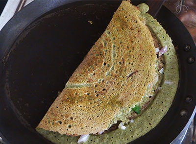 hesaru kalu dose or pesarattu dosa on pan