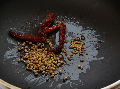 roasting spices for pineaple menaskai or ananas gojju