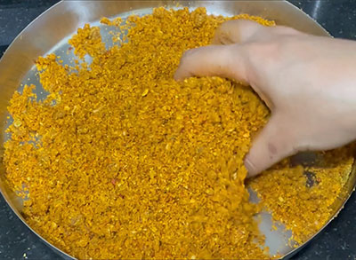 powdered ingredients for puliyogare mix or powder recipe