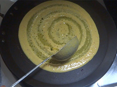 making cheenikai dose or pumpkin dosa