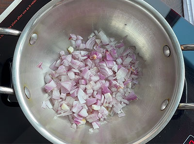 chopped onion for pumpkin soup recipe