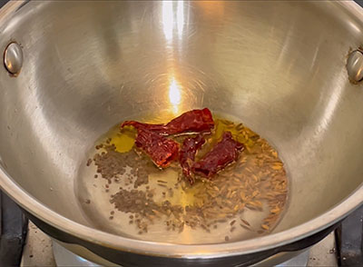 tempering for quick onion sambar recipe