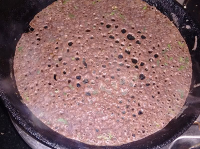 making instant ragi dosa or raagi dose