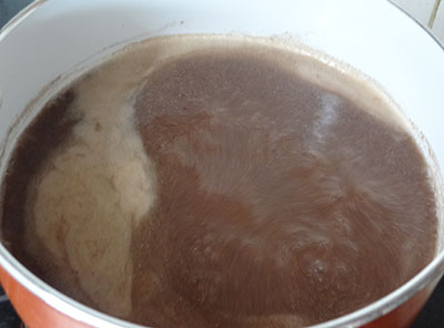 boiling ragi ambli or ambali