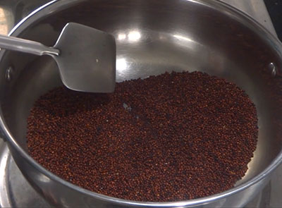 grind sesame seeds and jaggery for ragi milk or halu or milkshake or juice