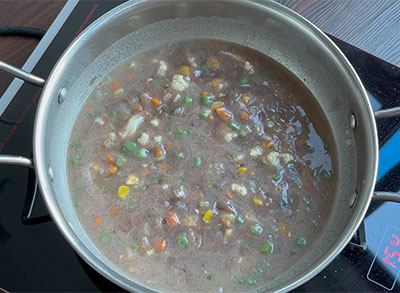 boiling ragi soup or finger millet recipe