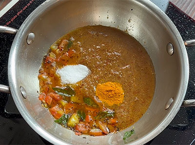 salt and turmeric for instant easy rasam recipe