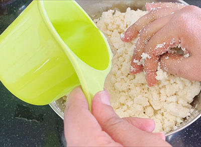 preparing poori dough for rava poori recipe