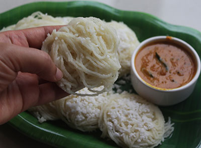 steamed rave shavige or rava idiyappam