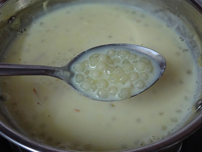 cooking sago for sabakki payasa or sago kheer