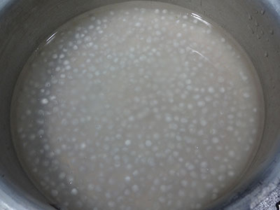 cooked sago for sabakki sandige or javvarisi vadam