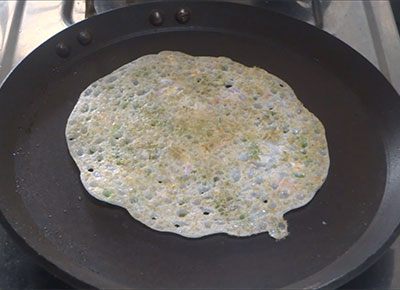 cooked sabakki dose or sabudana dosa