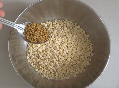 urad dal and methi seeds for set dosa or set dose