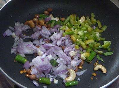 onion and capsicum for shavige bath or lemon shavige uppittu