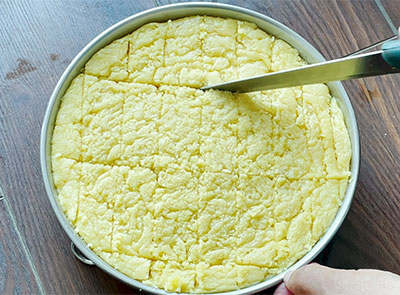 cutting the soft mysore pak recipe