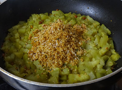 ground masala for sorekai palya or bottle gourd stir fry