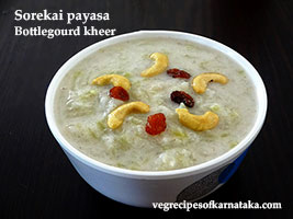 sorekai payasa or bottle gourd kheer