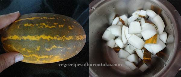 cutting cucumber for southekayi sambar