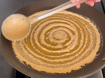 making southekai dose or cucumber dosa recipe