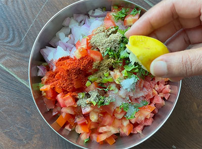 lemon juice for southekai kosambari or cucumber salad