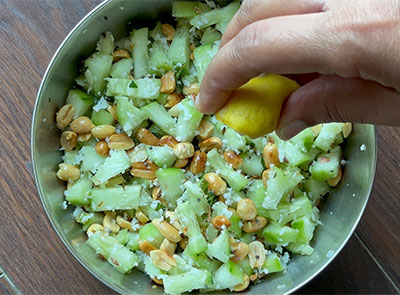 lemon juice for southekai kosambari or cucumber salad