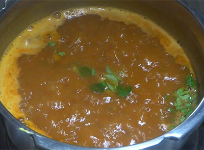 coriander leaves for thili saaru or rayara mata or raghavendra mutt rasam