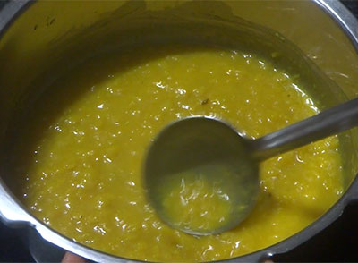 mashing dal for thili saaru or rayara mata or raghavendra mutt rasam