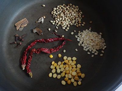 dry roast the spices for tomato bath or tomato rice