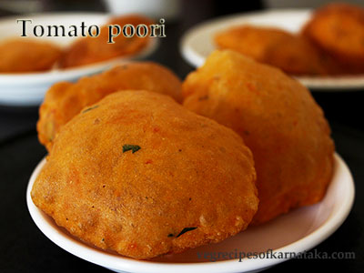 tomato poori recipe, how to make tomato poori