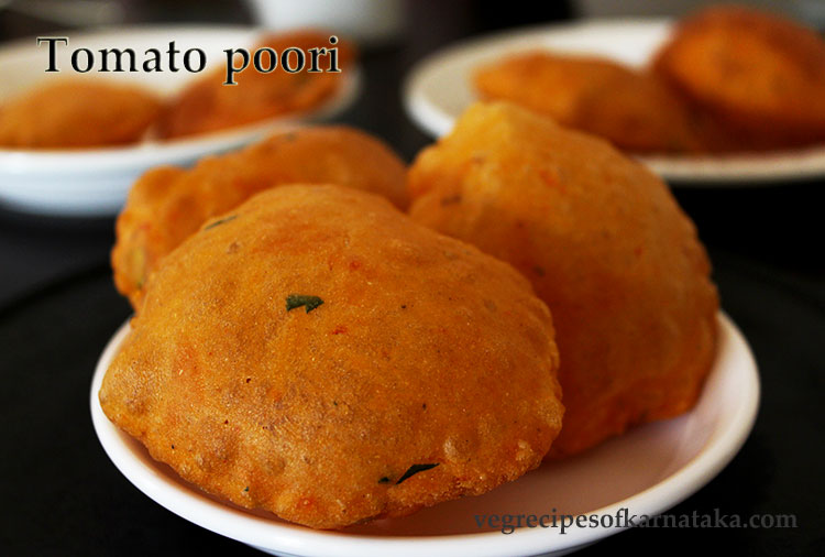 tomato poori recipe, how to make tomato poori