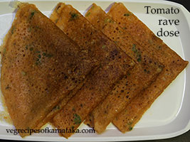 instant tomato rava dosa recipe