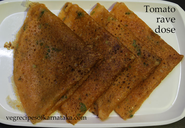 instant tomato rava dosa recipe